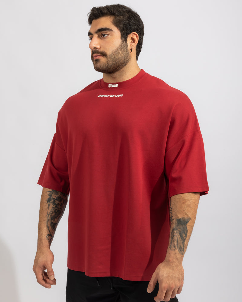 Power Oversized Tee - Dark Red