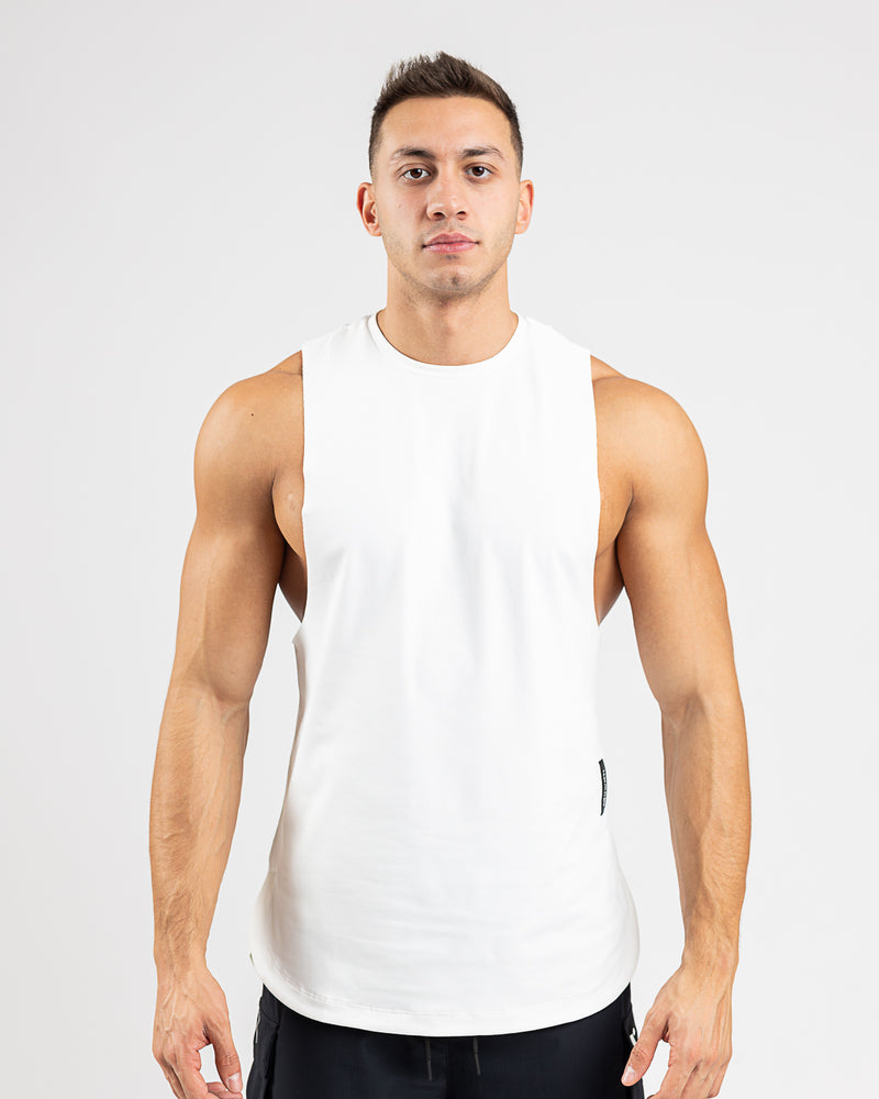 Icon Cut Off Stringer-White