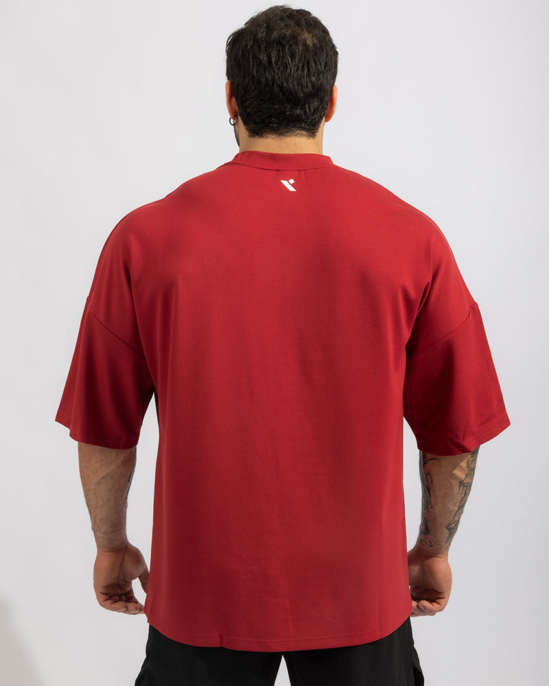 Power Oversized Tee - Dark Red
