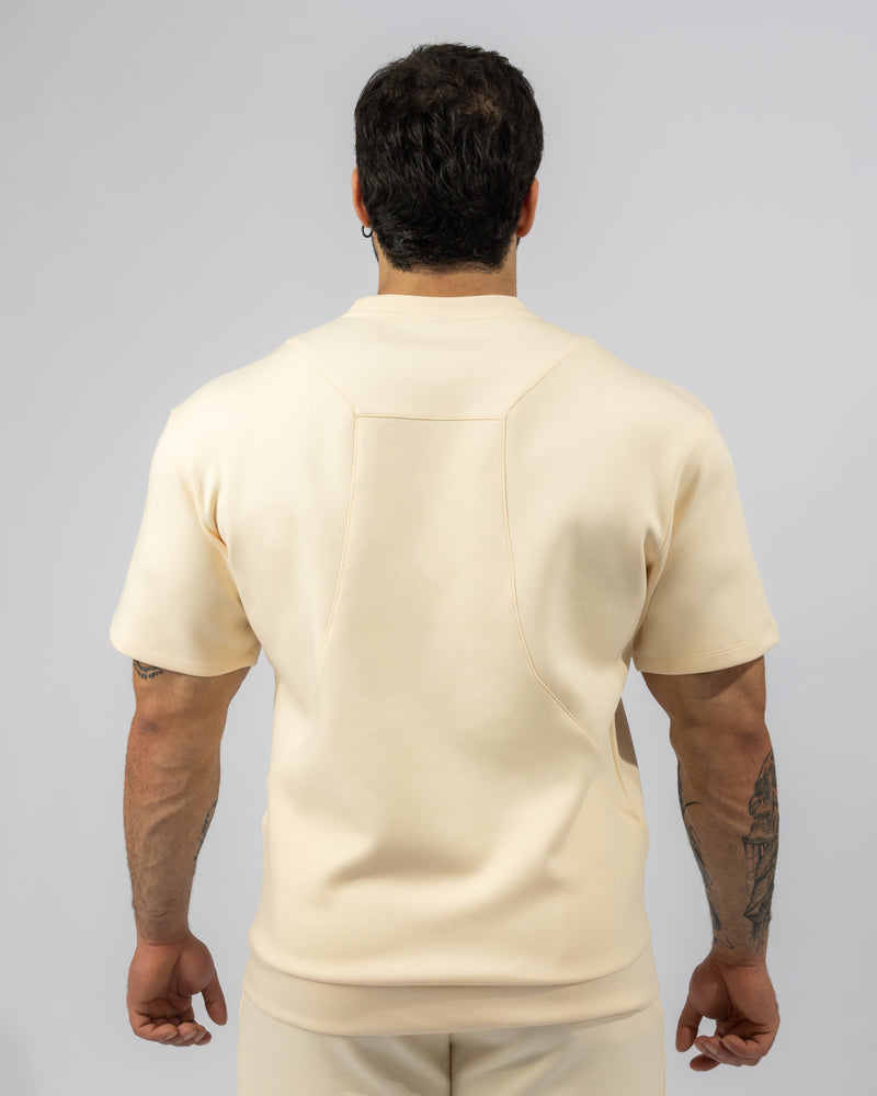 Shield Men Half Sleeve Pullover - Beige