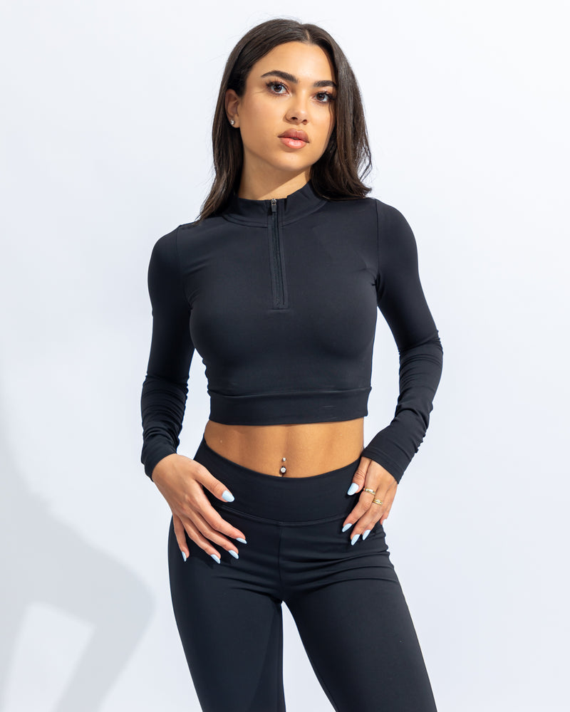 Power Classic Split Hem Leggings - Black