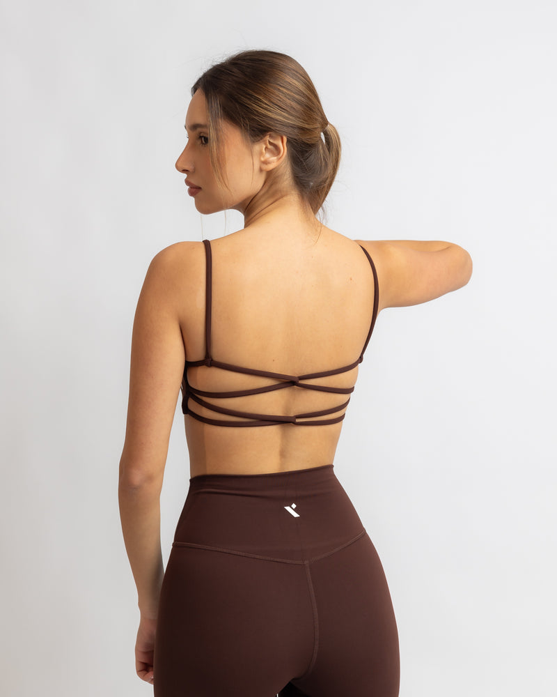 Power Criss Cross Bra - Black Coffee