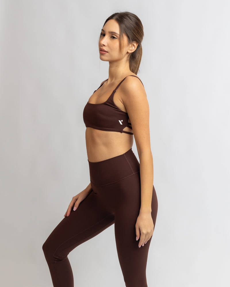 Power Criss Cross Bra - Black Coffee