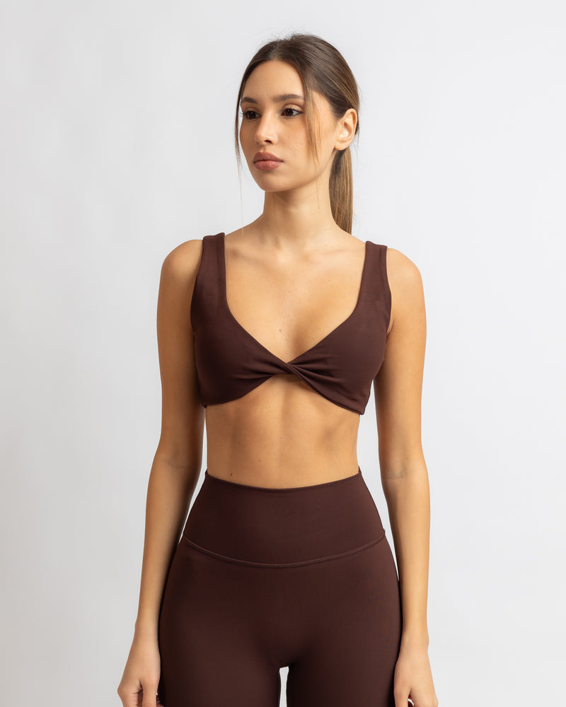 Power Twist Bra - Black Coffee