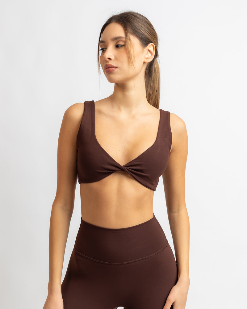 Power Twist Bra - Black Coffee