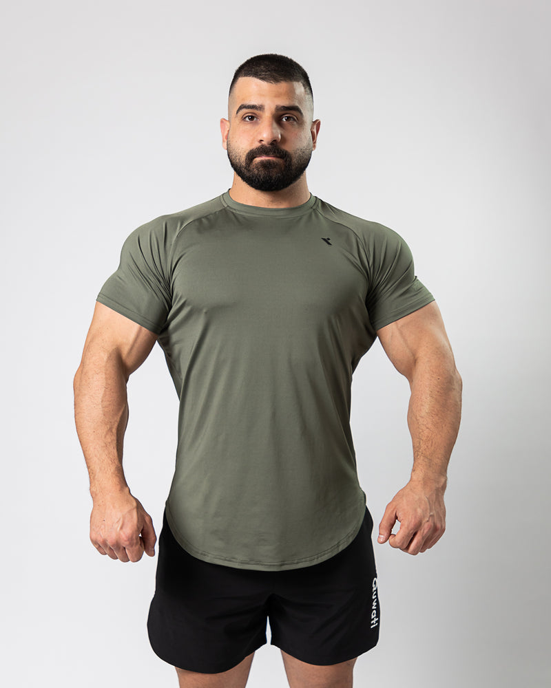Icon Muscle Tee-Army Green