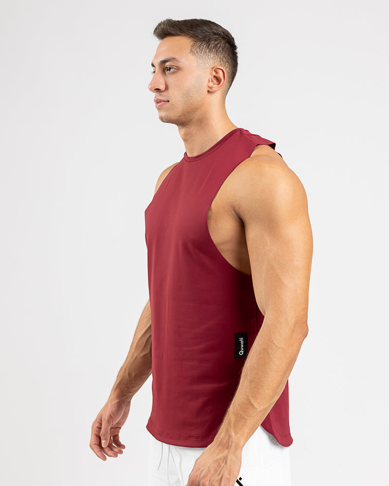 Icon Cut Off Stringer-Wine Red