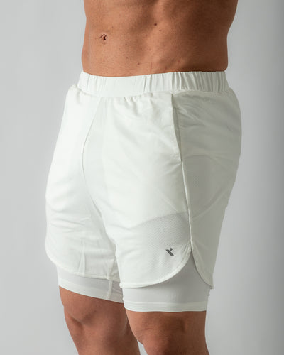 Matrix 2 in 1 Shorts-White