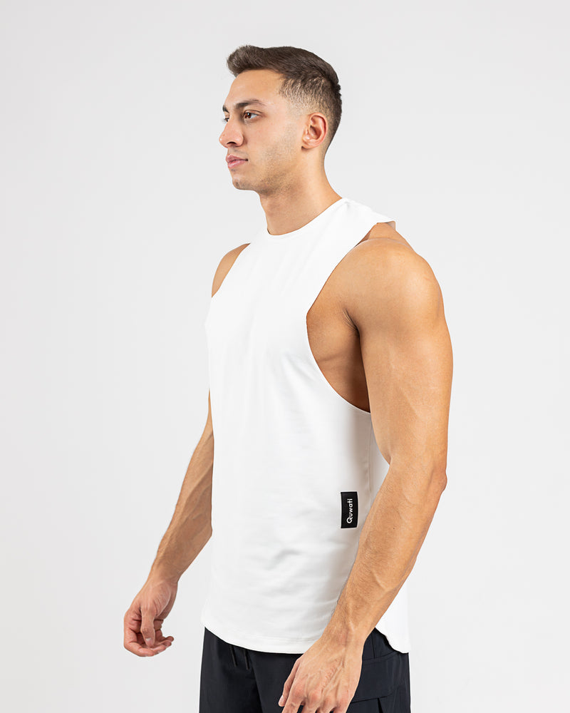 Icon Cut Off Stringer-White