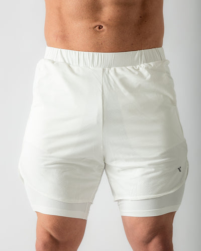 Matrix 2 in 1 Shorts-White