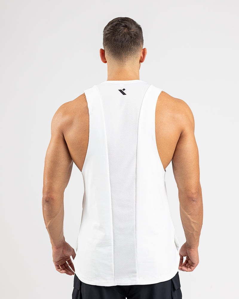 Icon Cut Off Stringer-White