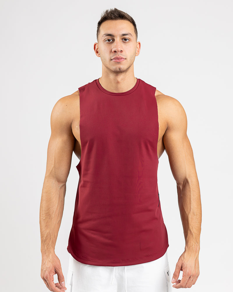 Icon Cut Off Stringer-Wine Red