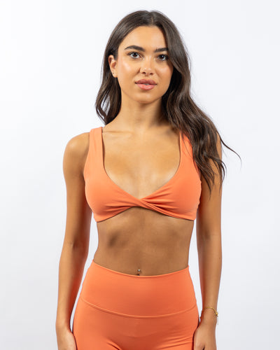 Power Twist Bra - Coral