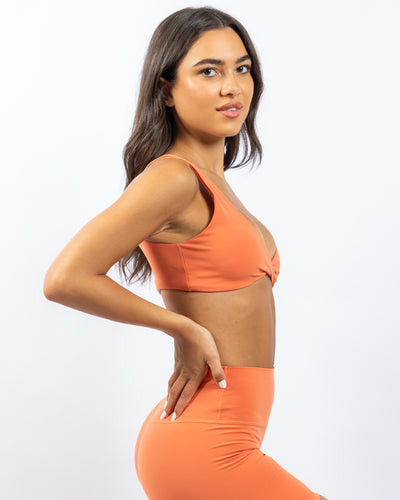 Power Twist Bra - Coral