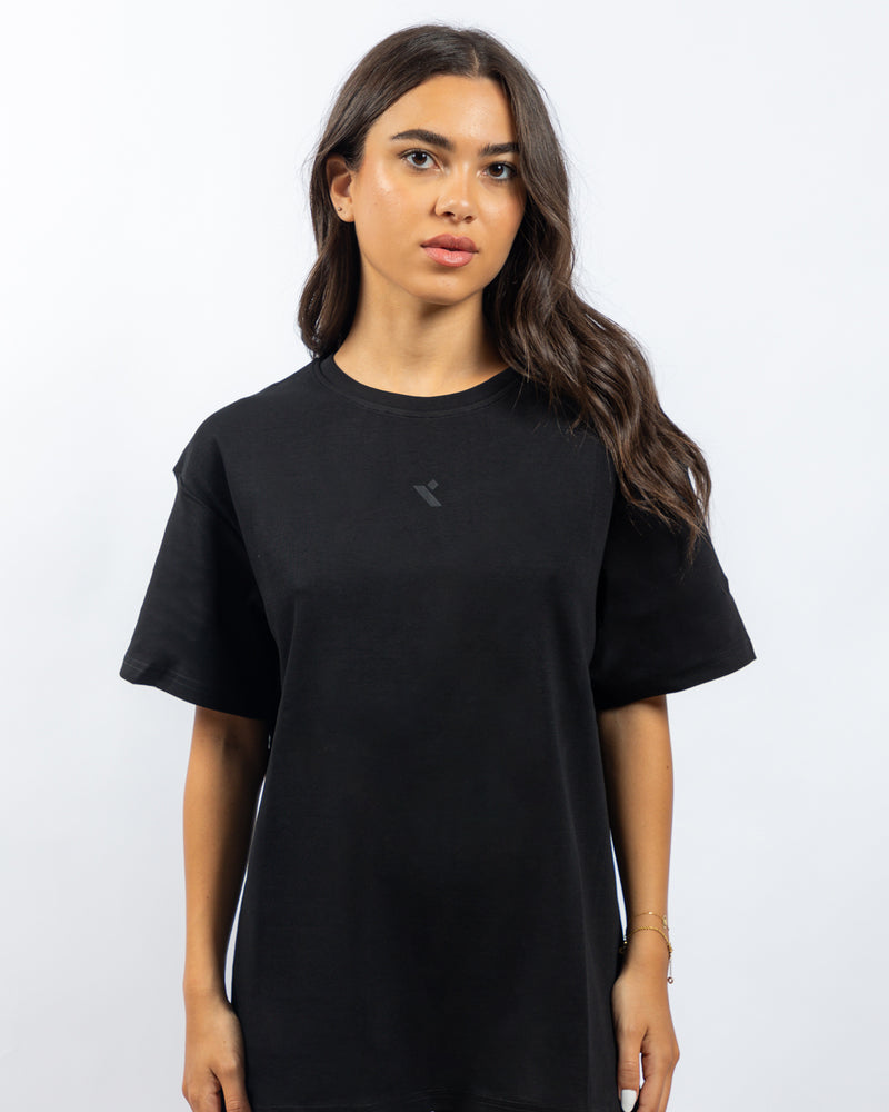 Power Oversized Tee - Black - quwati