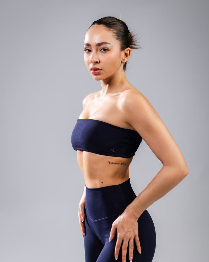 Elevate Bandeau Bra-Ink Blue