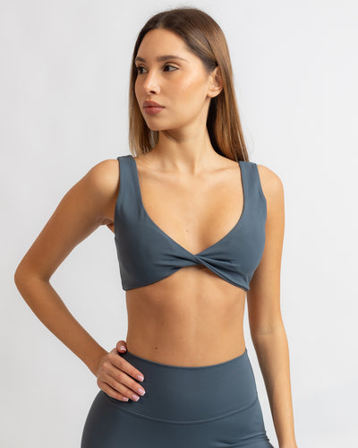 Power Twist Bra - Midnight Blue