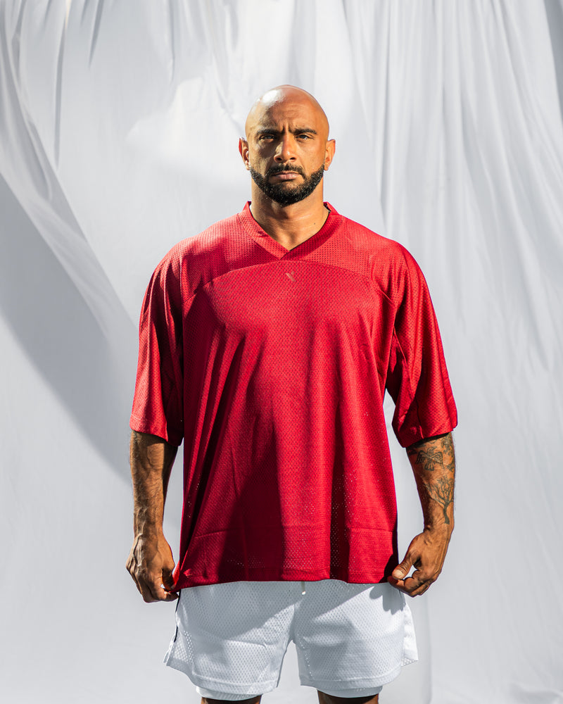 Core Oversized Tee-Dark Red