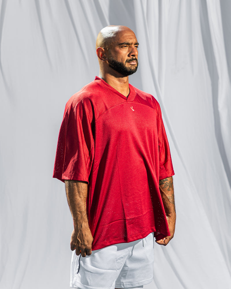 Core Oversized Tee-Dark Red