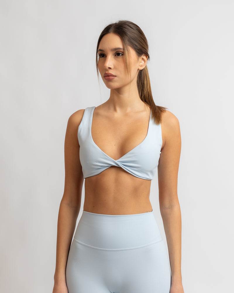 Power Twist Bra - Baby Blue