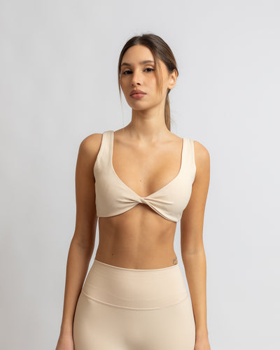 Power Twist Bra - Beige