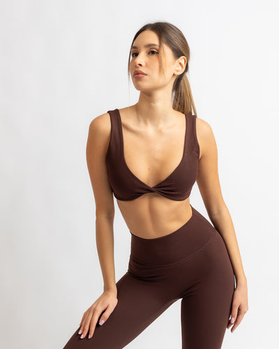 Power Twist Bra - Black Coffee