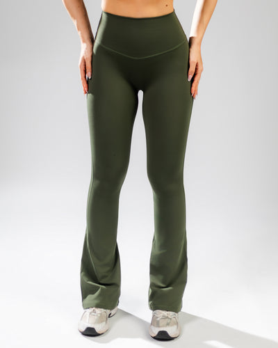 Elevate Flared Legging-Dark Green