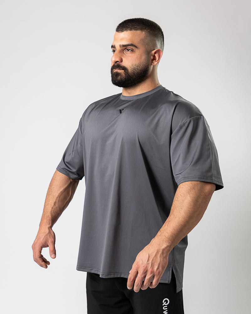 Icon Oversized Tee-Dark Grey