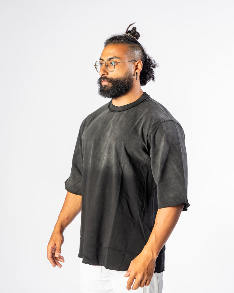 React Oversized Tee-Black