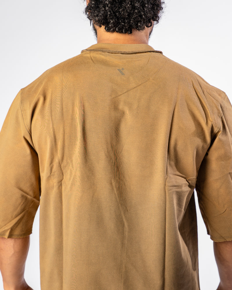 React Oversized Tee-Dark Brown