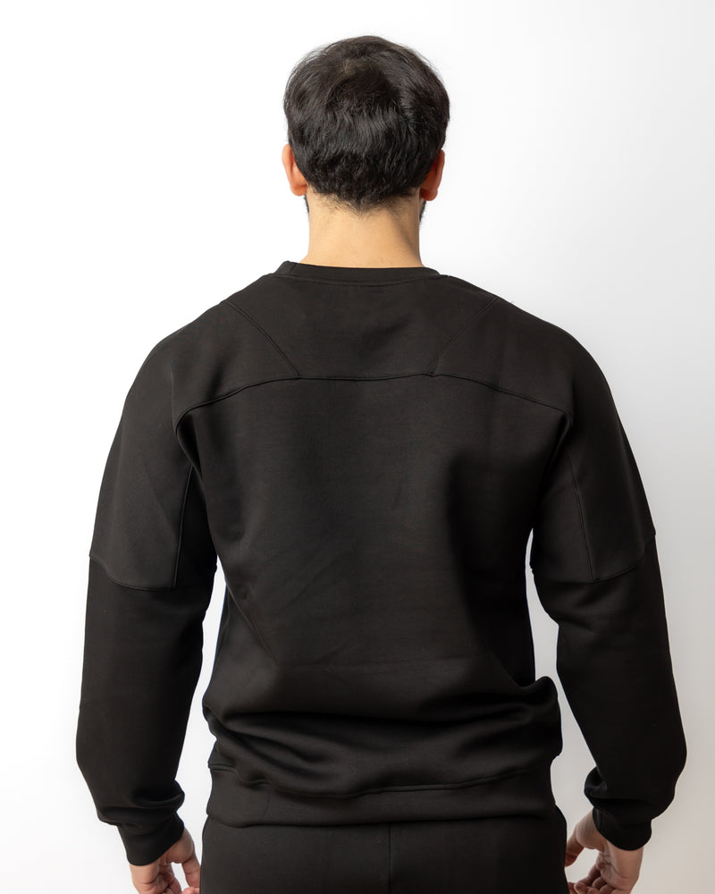 Shield Men Long Sleeve Pullover - Black