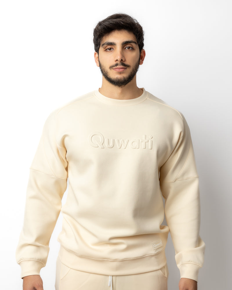 Shield Men Long Sleeve Pullover - Beige