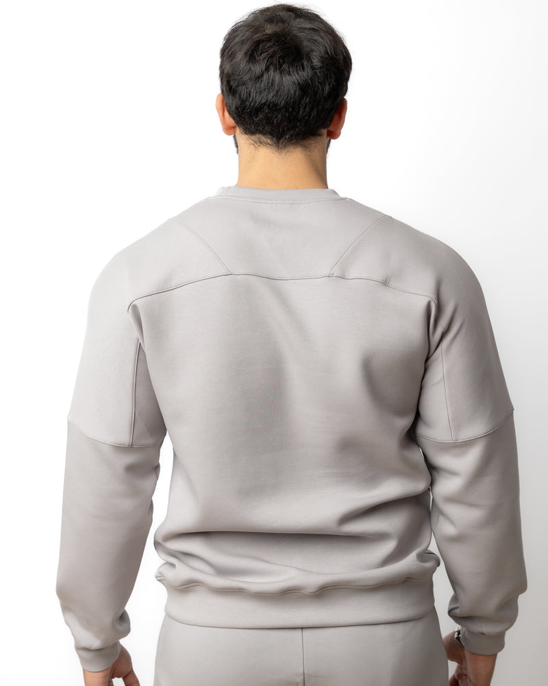 Shield Men Long Sleeve Pullover - Light Grey