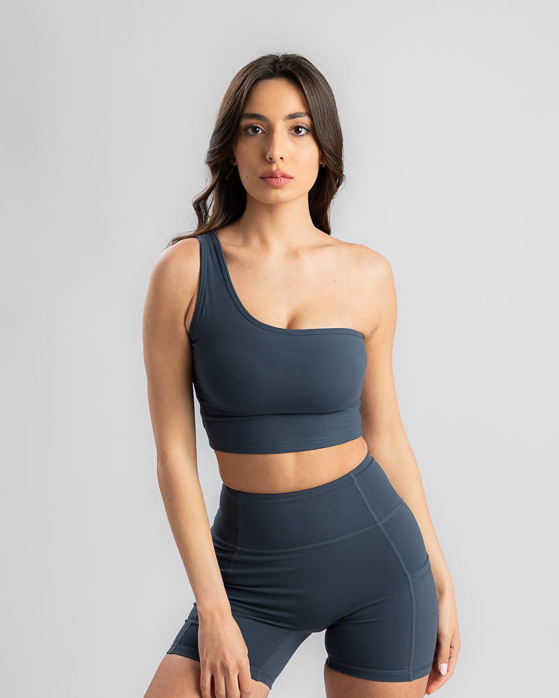 Icon Off Shoulder Bra-Dark Blue