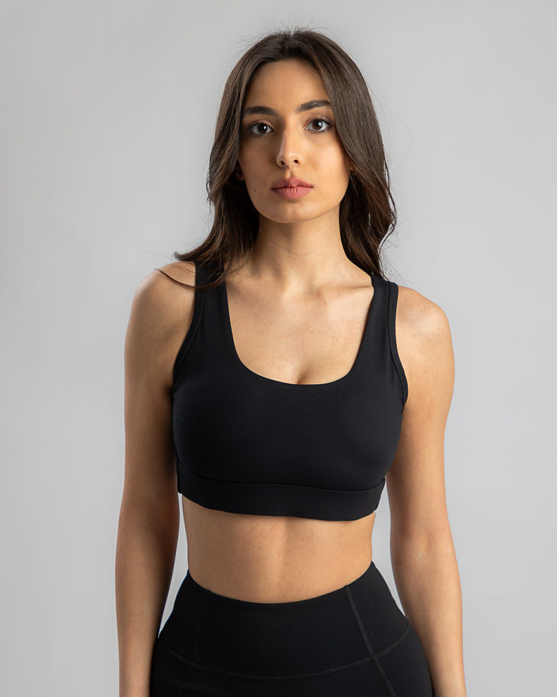 Icon Criss Cross Bra-Black