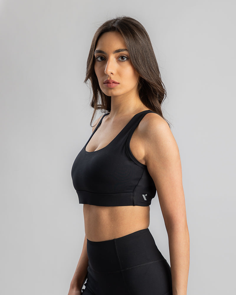 Icon Criss Cross Bra-Black