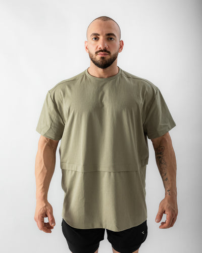 Elevate Oversized Tee-Beige