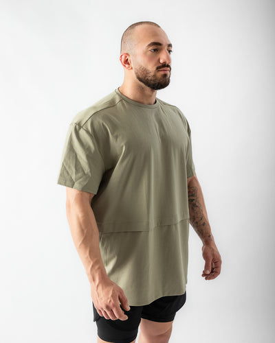 Elevate Oversized Tee-Beige