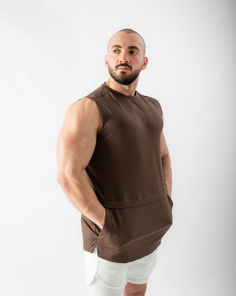Elevate Tank-Brown